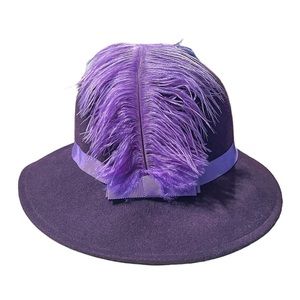 Doeskin Bollman Co. Vintage Felt 100% Wool Feathered Purple Hat